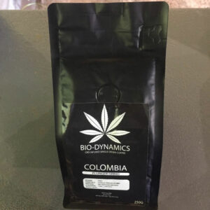 CBD-Infused all- Arabica Coffee. 250 gram pouch. 12-15gram coffee per serving. Gives 20mg CBD/15gram serving.  R280/250g pouch